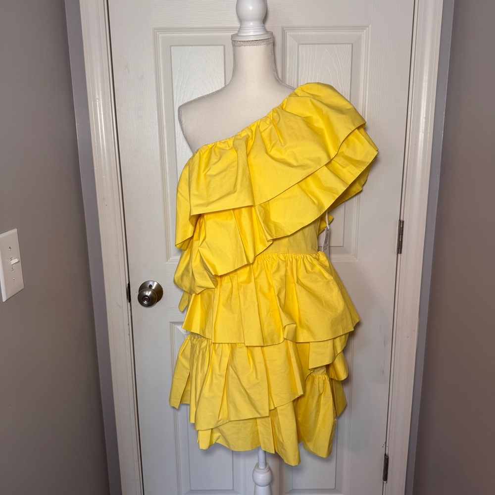 NWT Tuckernuck Hyacinth House Yellow Ruffle Sophie Mini Dress